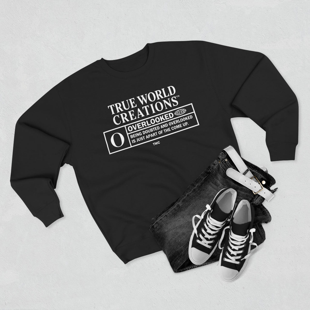 Overlooked true world creations Crewneck Sweatshirt