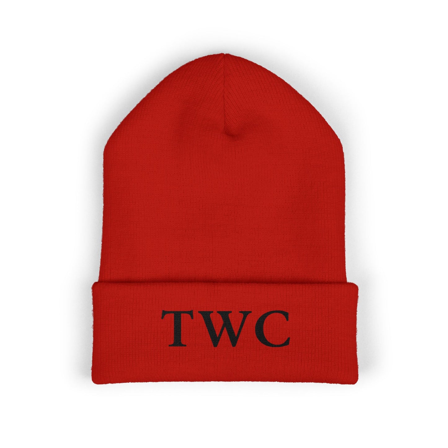 TWC Embroidered Initials Cuffed Beanie — True World Creations Classic Monogram Knit Hat