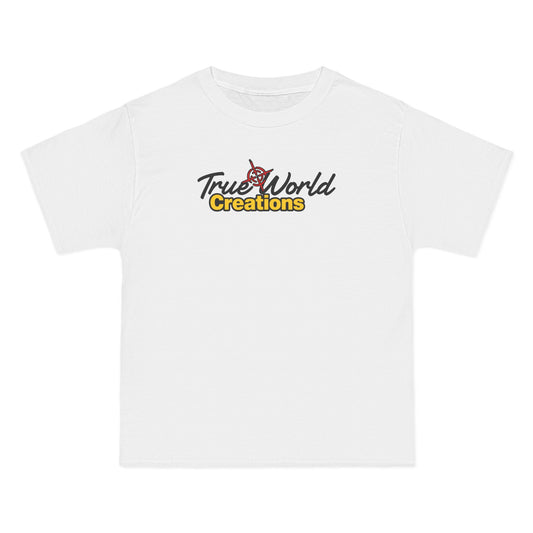 True World Creations T-Shirt — Logo Graphic Tee with Red Target Back Print