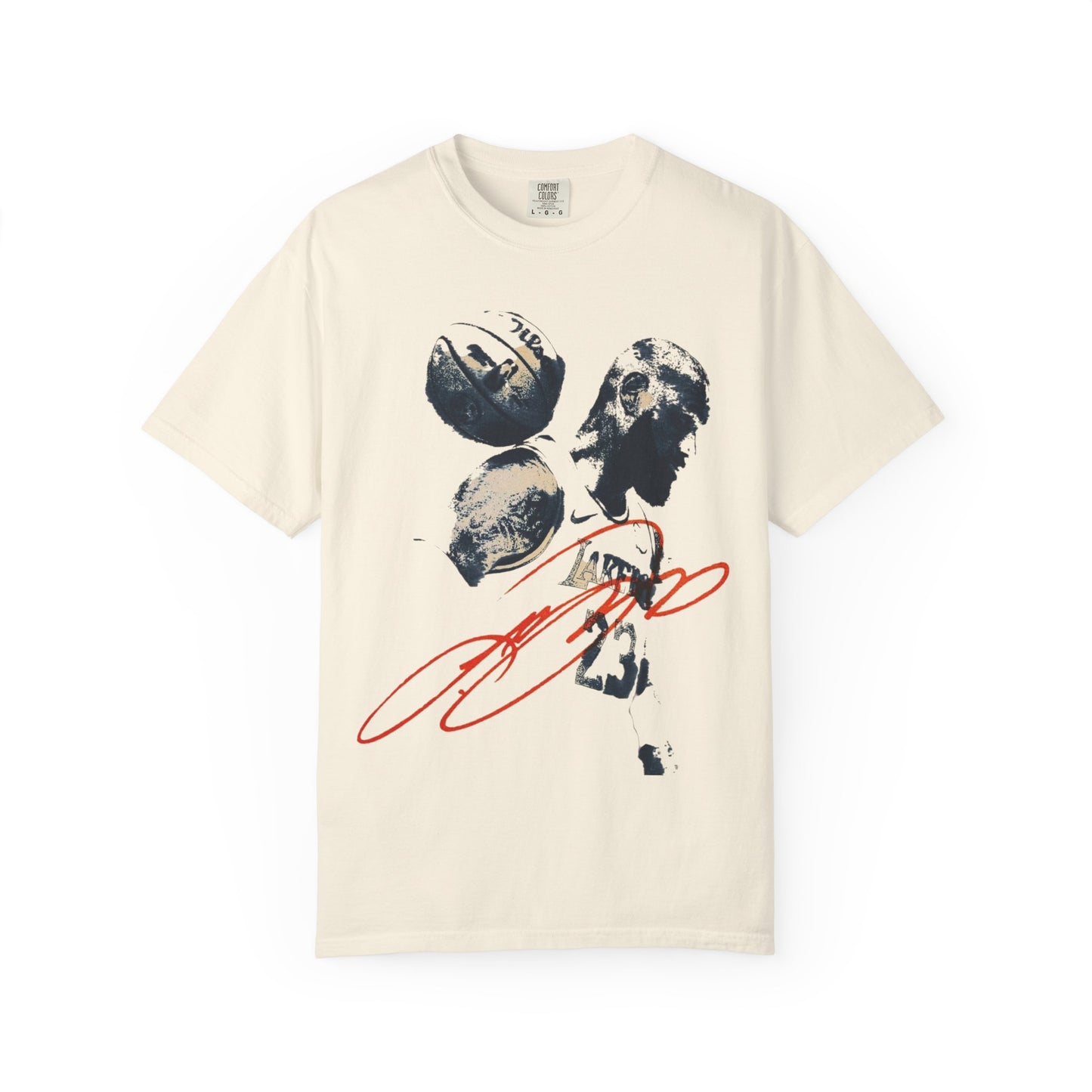 Basketball Silhouette Tee with lbj Signature Graphic