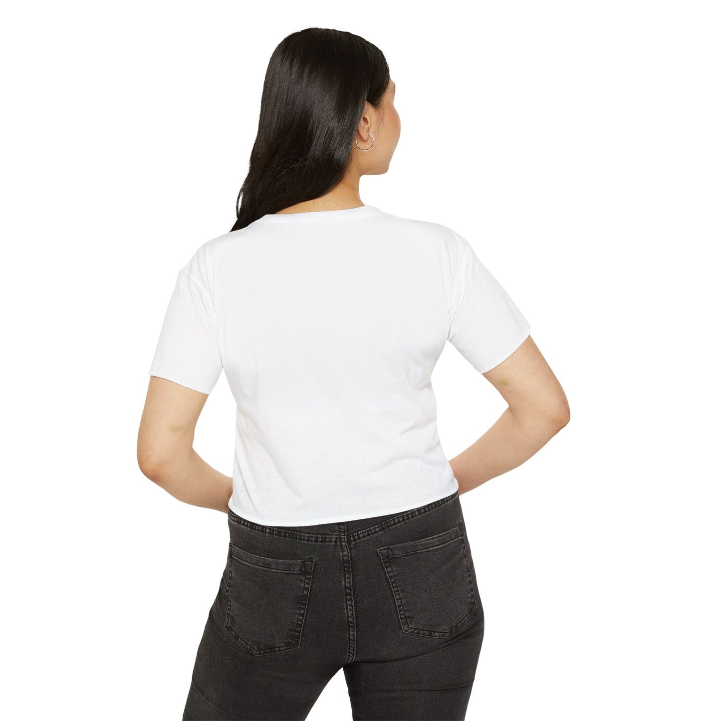 Divine Feminine Crop Top — White Women's Festival Tee