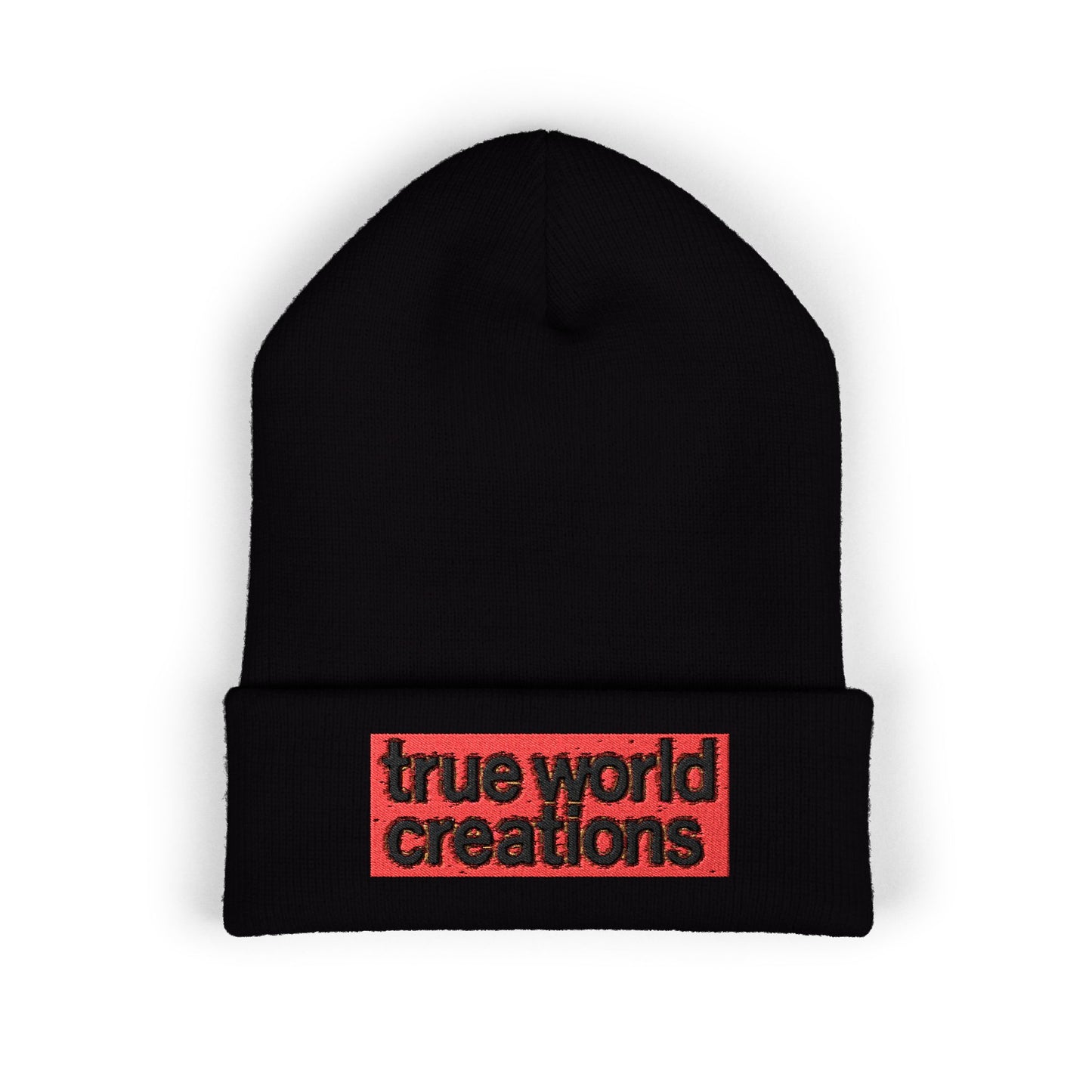Classic Cuffed Beanie with True World Creations Embroidery - Stylish Winter Accessory
