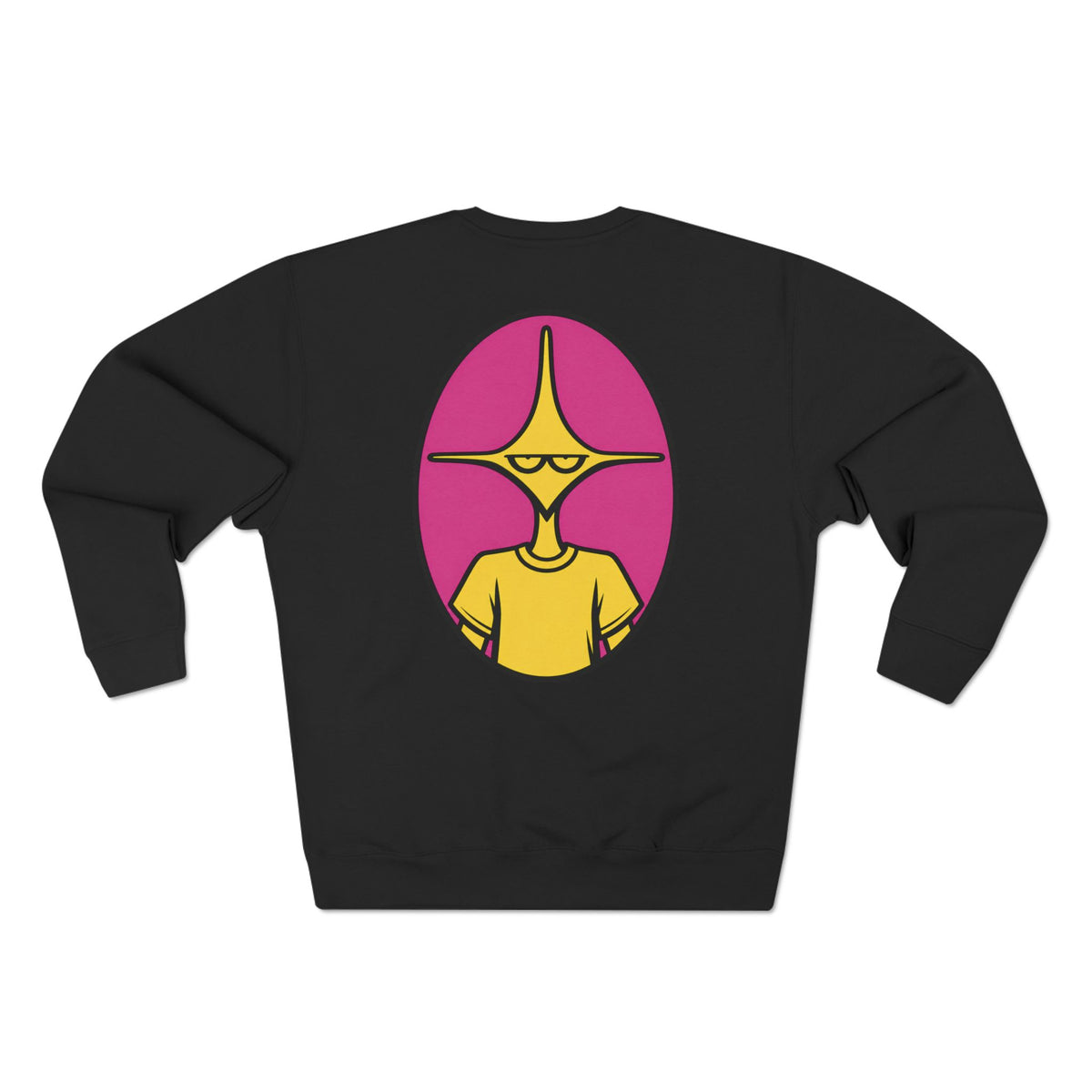 True World Creations Crewneck Sweatshirt — Retro Cartoon Alien Graphic