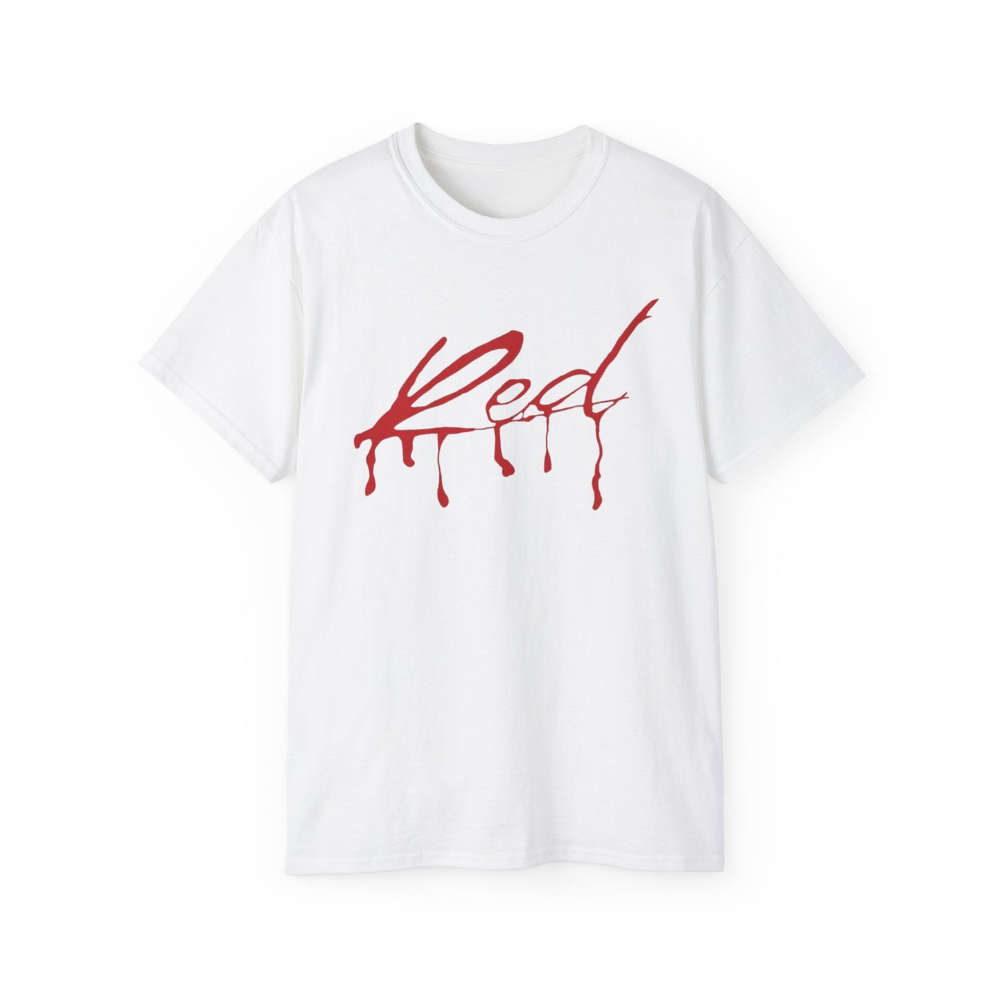 Red Drip Carti Graphic Tee — 'Red' Script Blood-Style Design
