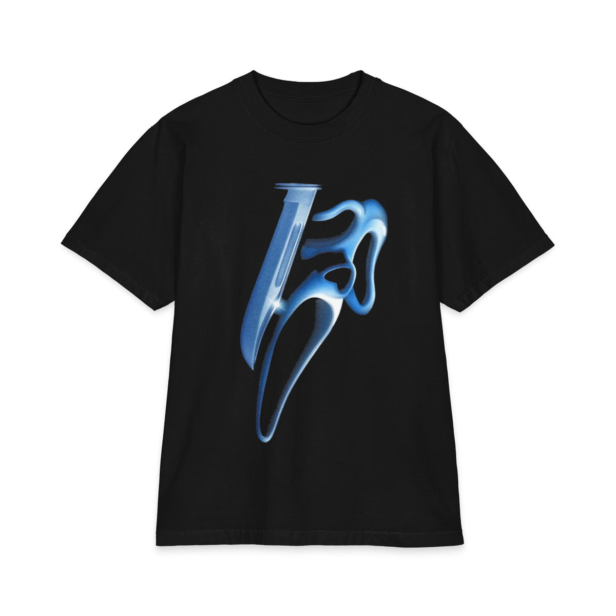 Abstract Blue Scream Graphic T-Shirt