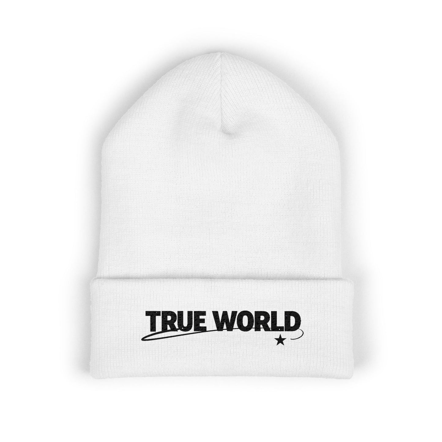 True World Embroidered Cuffed Beanie — TWC Classic Winter Knit Hat