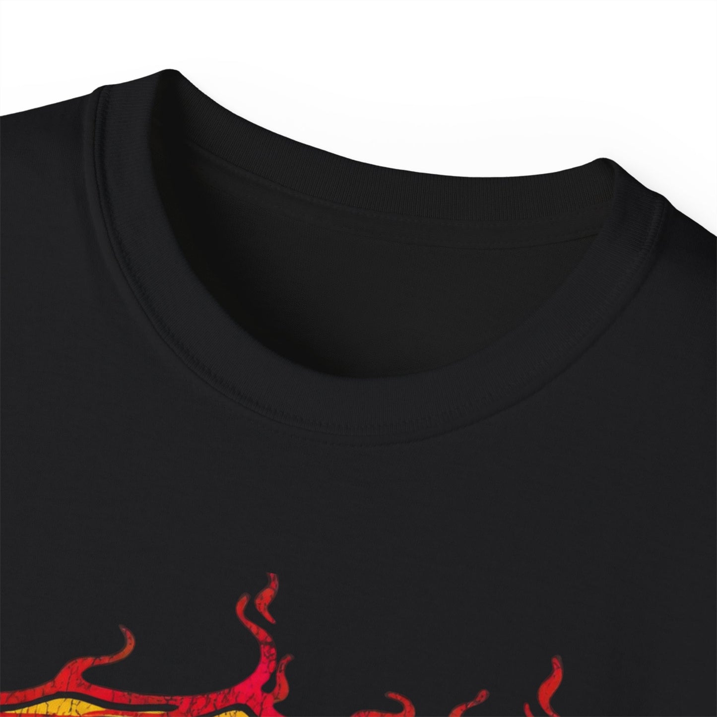Graphic Tee — 'TrueWorldCreations' Flame Logo Cotton T-Shirt
