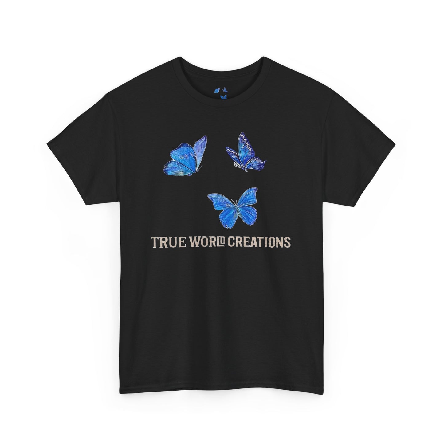 TrueWorldCreations Butterfly Tee, Blue butterfly T-Shirt, Unique Graphic Tee