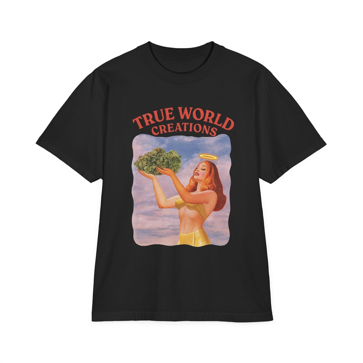 True World Creations Angel Holding a nug  Graphic Tee