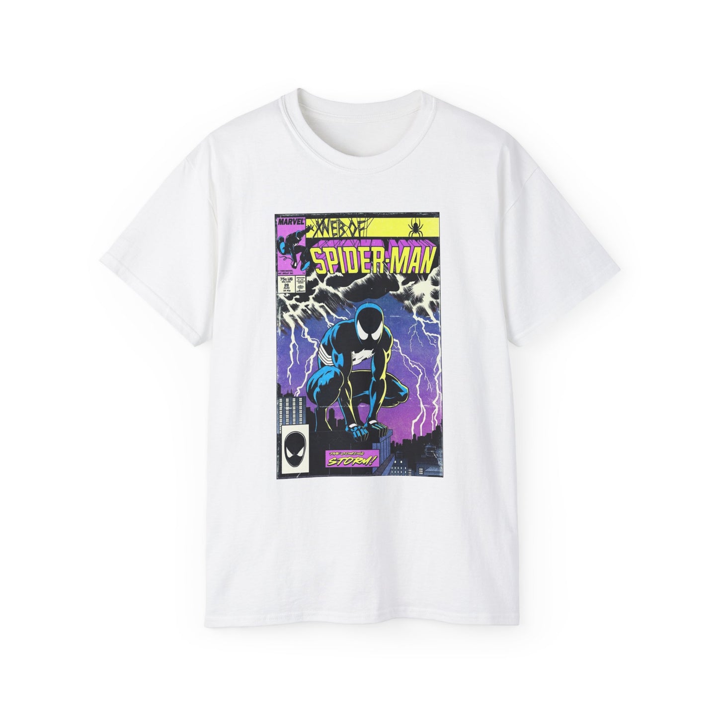 Spider-Man Comic Cover Graphic Tee — Retro Venom-Style Superhero T-Shirt
