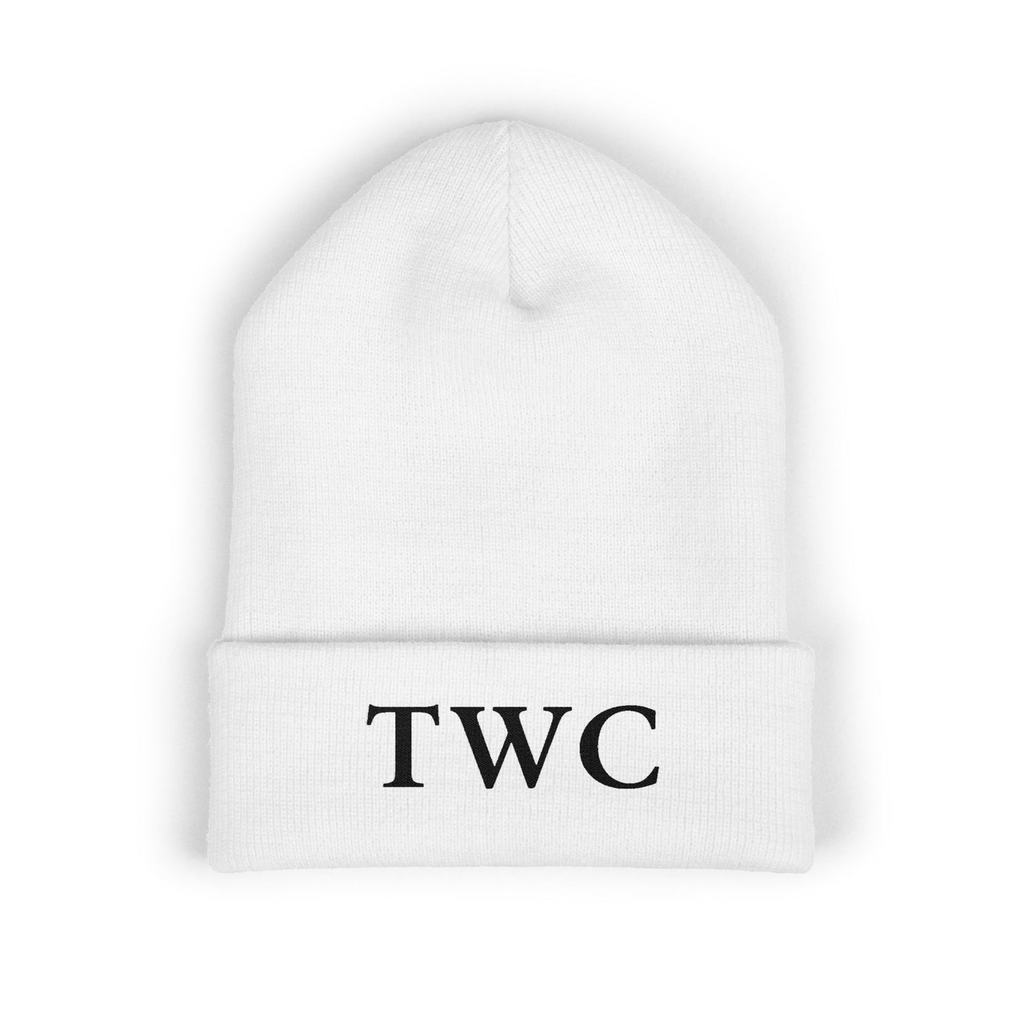 TWC Embroidered Initials Cuffed Beanie — True World Creations Classic Monogram Knit Hat