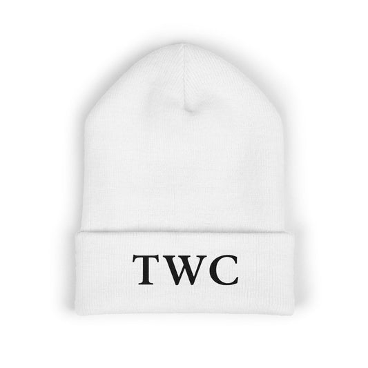 TWC Embroidered Initials Cuffed Beanie — True World Creations Classic Monogram Knit Hat