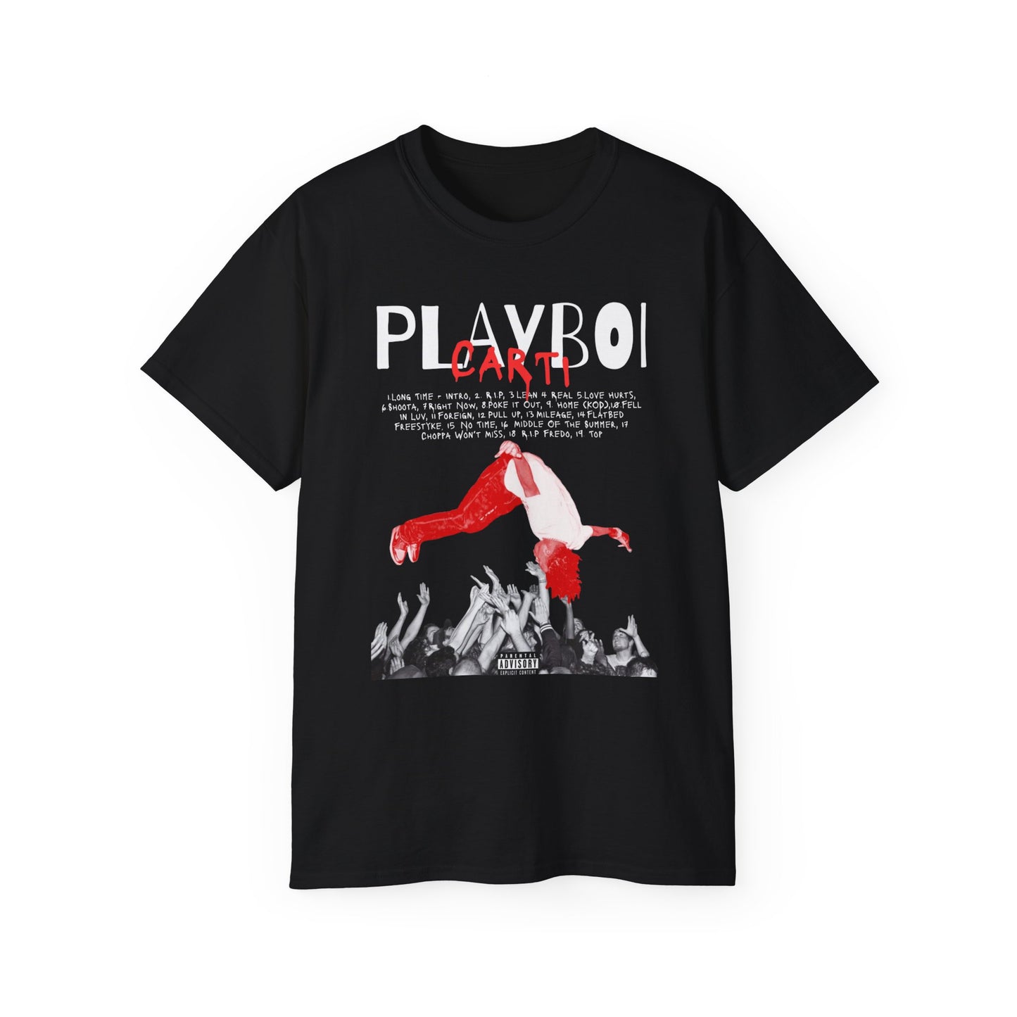 Carti Crowd-Surf Graphic Tee — Rap Concert Band Shirt