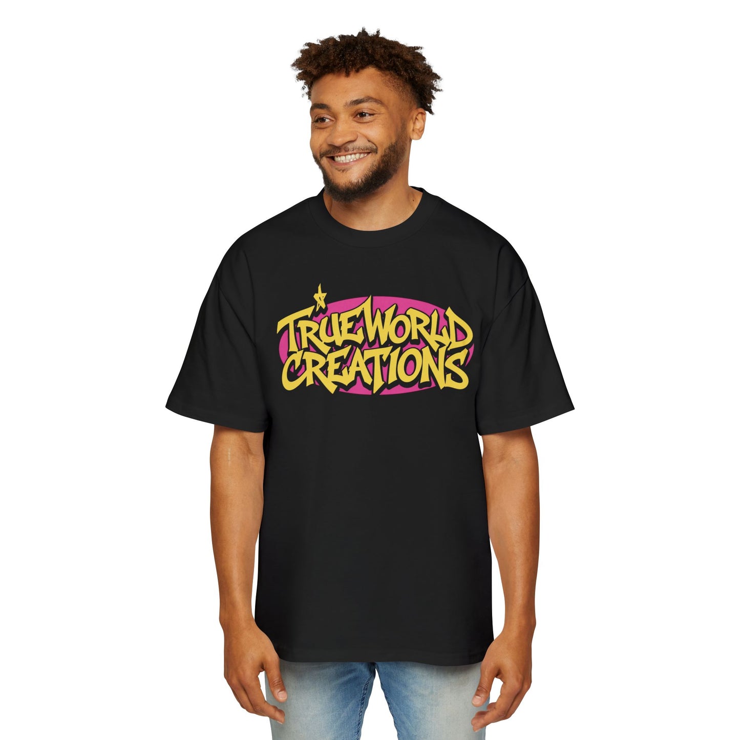 True World Creations Logo & Retro Alien Back Print