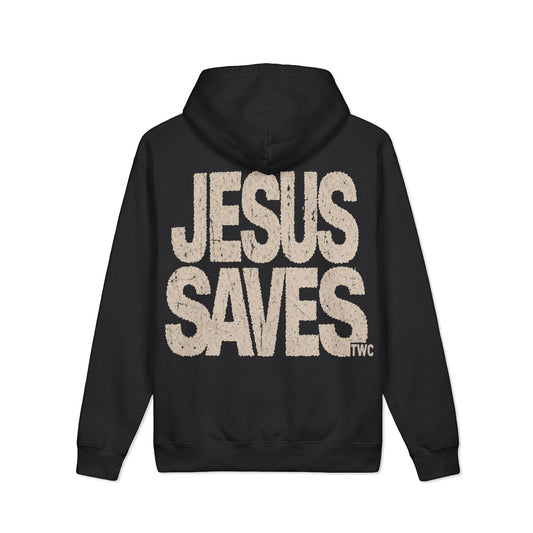 TWC Jesus Saves Hoodie — Vintage Bold Christian Graphic Pullover
