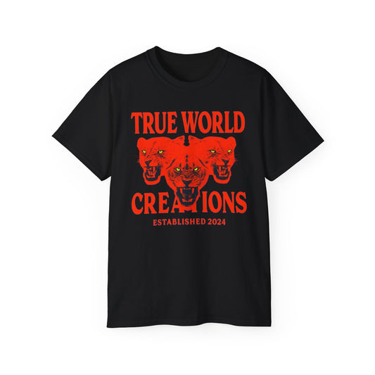 Bold red stripes Graphic Tee - Unisex Ultra Cotton Tee with True World Creations Design