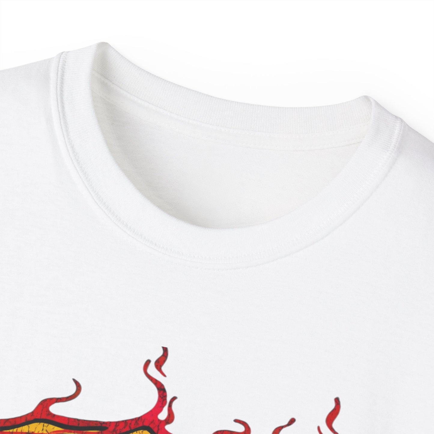 Graphic Tee — 'TrueWorldCreations' Flame Logo Cotton T-Shirt