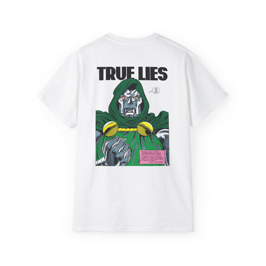True Lies Doctor Doom Graphic Tee — Vintage Comic Book Villain T-Shirt