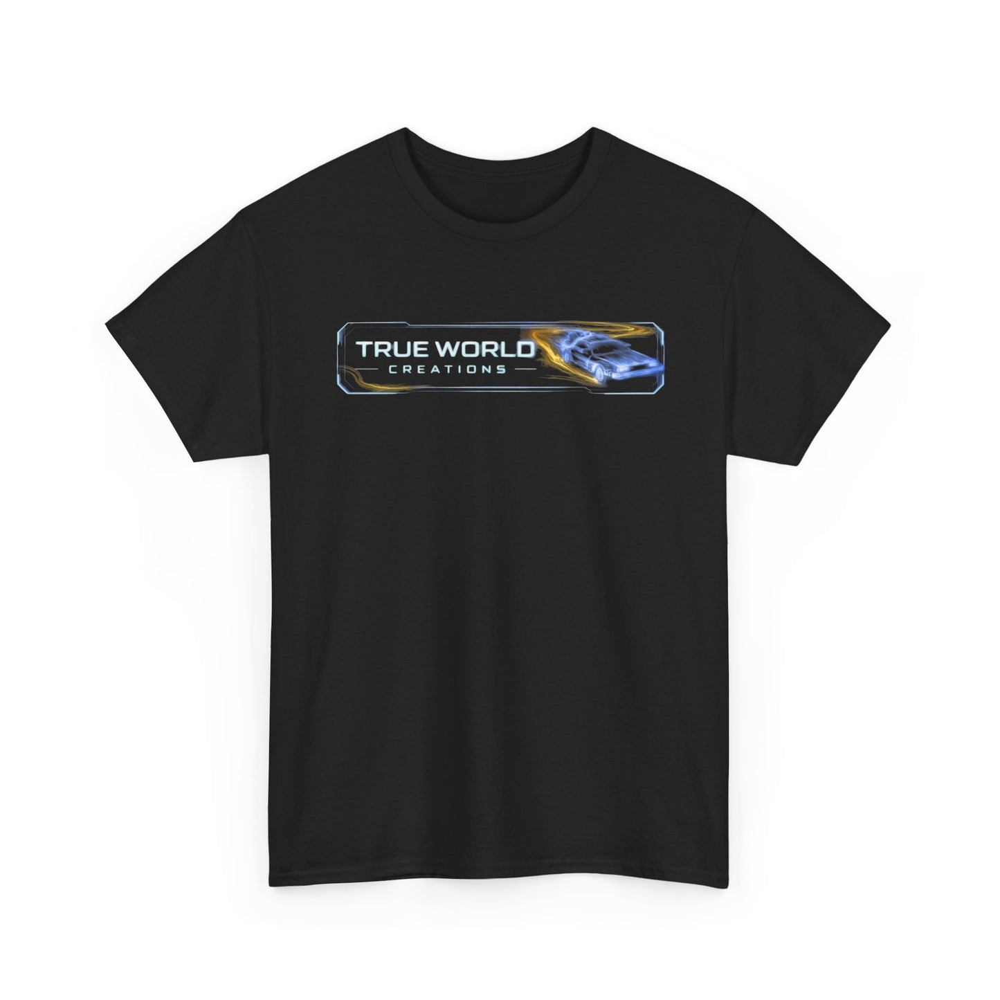 True World Creations bttf Racing Tee — Retro Car Graphic T‑Shirt