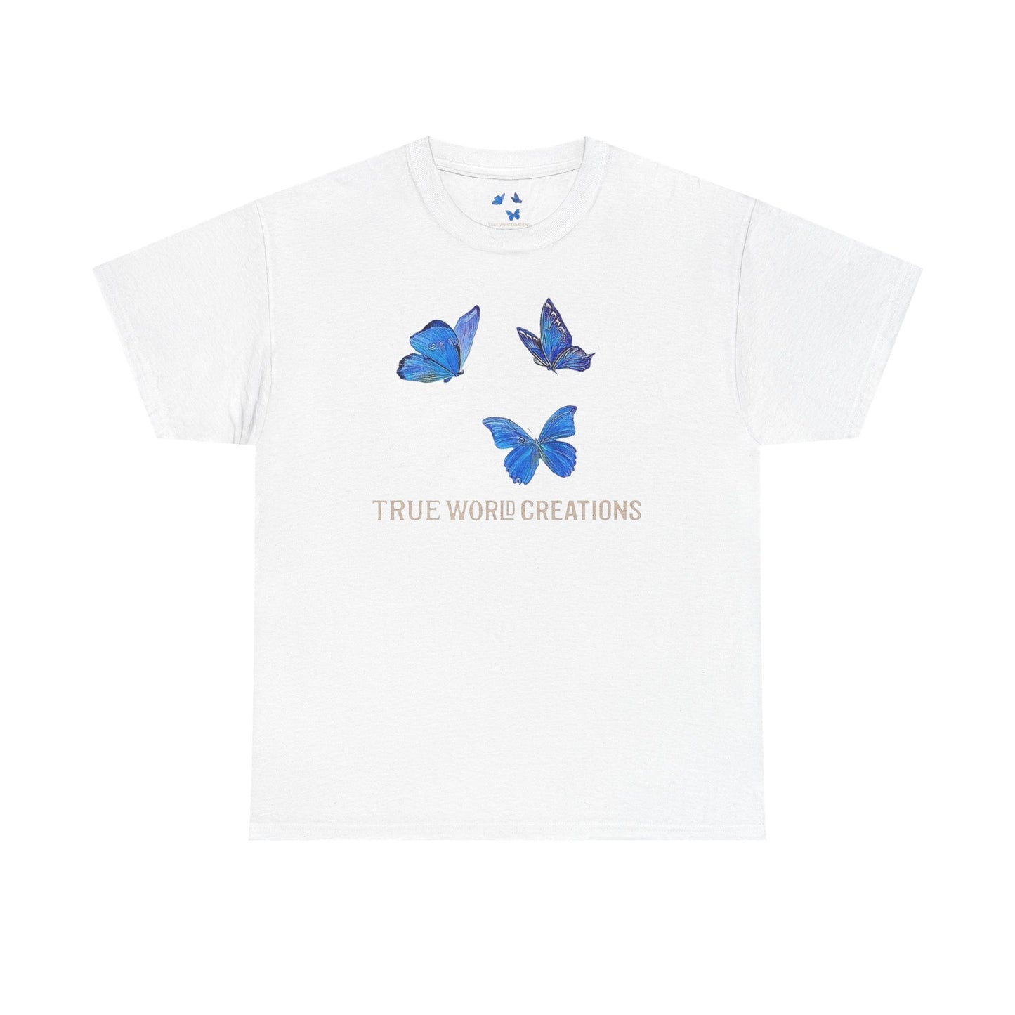TrueWorldCreations Butterfly Tee, Blue butterfly T-Shirt, Unique Graphic Tee