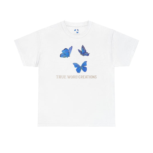 TrueWorldCreations Butterfly Tee, Blue butterfly T-Shirt, Unique Graphic Tee