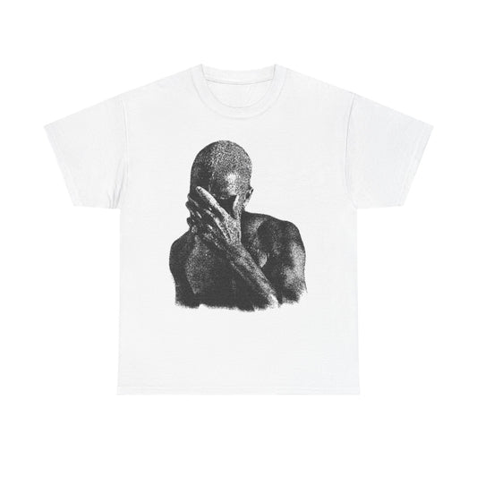 Blond “Frank ocean” silhouette Graphic Tee — Monochrome Face Palm Art Shirt