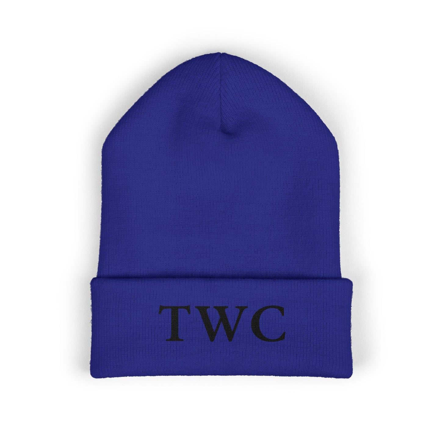 TWC Embroidered Initials Cuffed Beanie — True World Creations Classic Monogram Knit Hat