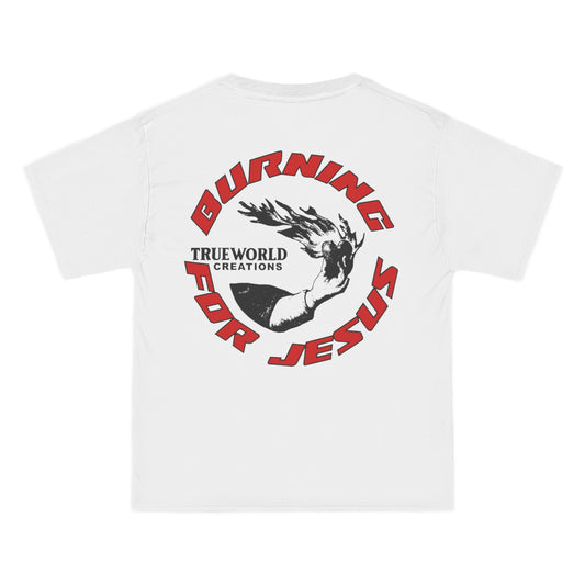 Christian Graphic Tee, true world creations Burning for Jesus T-Shirt