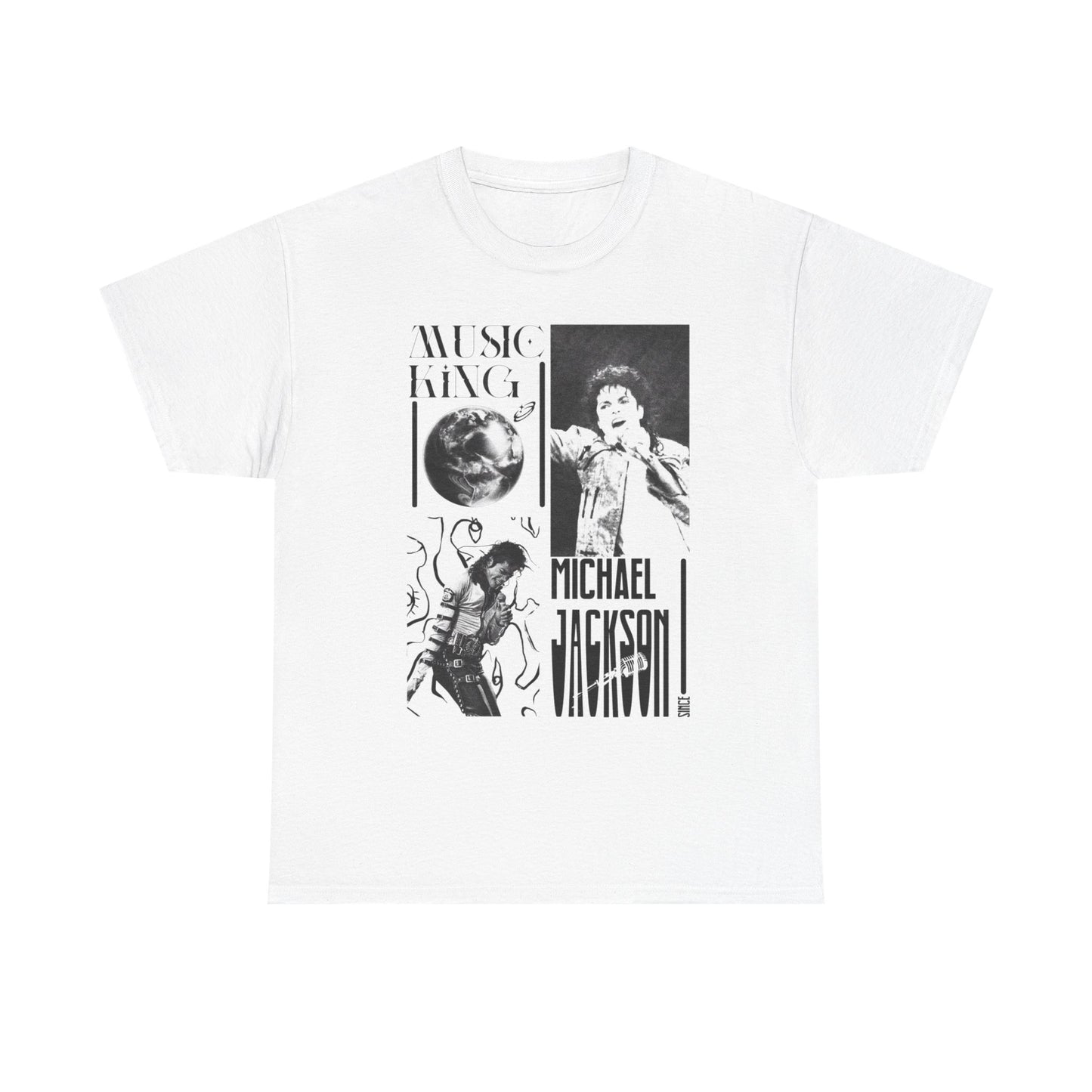 Retro MJ Music Legend Tee — Vintage Black & White Band Graphic