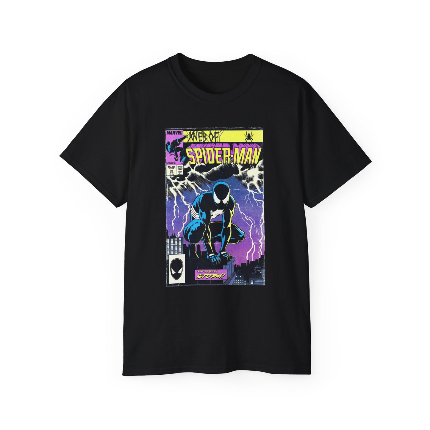 Spider-Man Comic Cover Graphic Tee — Retro Venom-Style Superhero T-Shirt