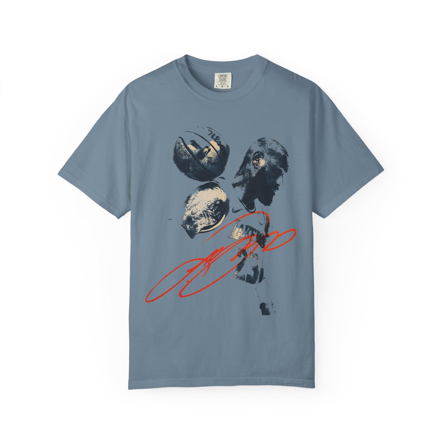 Basketball Silhouette Tee with lbj Signature Graphic
