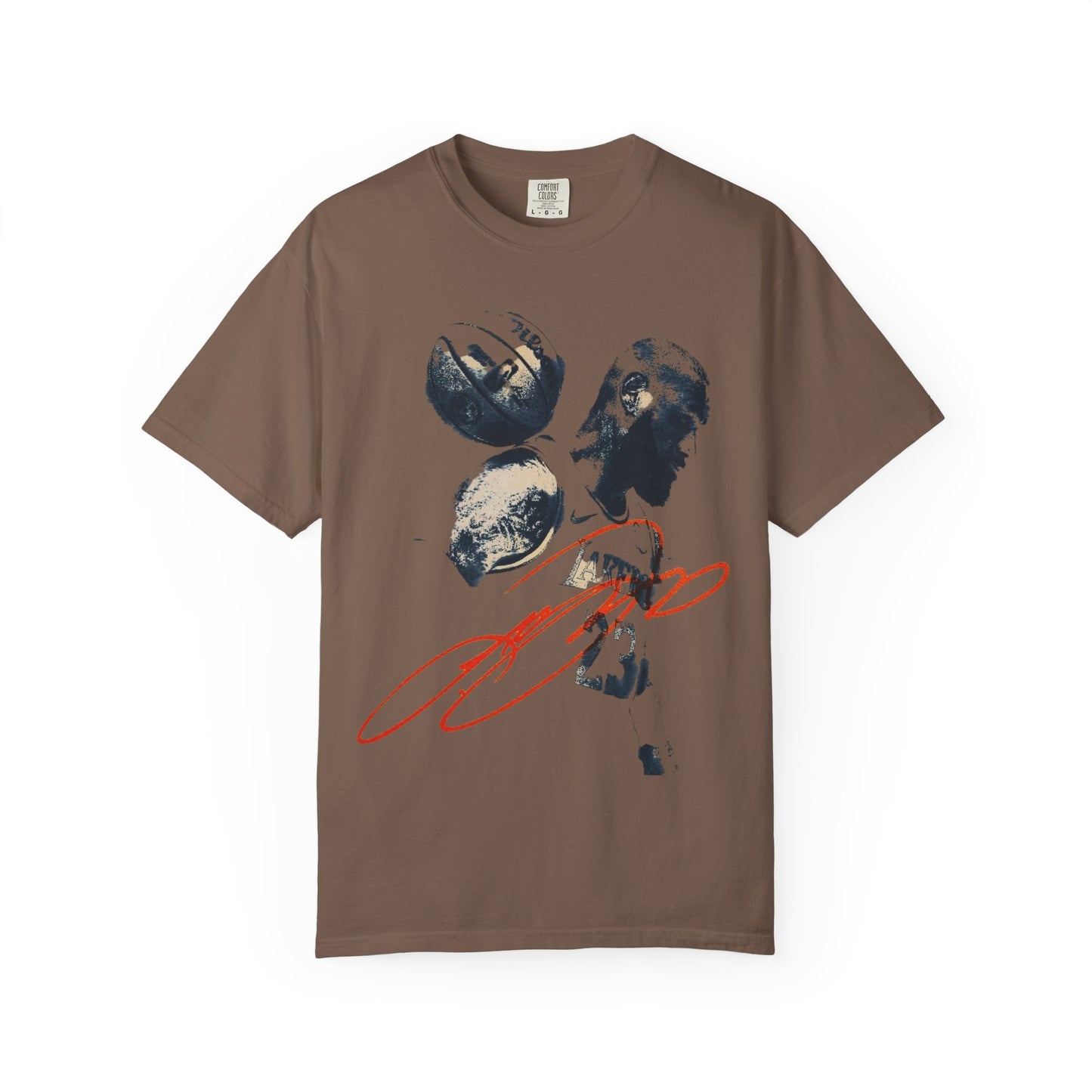 Basketball Silhouette Tee with lbj Signature Graphic