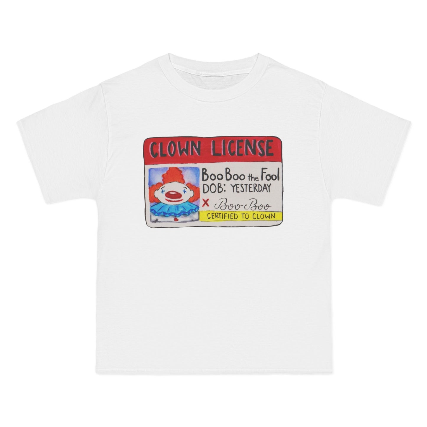 Clown License Graphic T-Shirt — Funny Novelty Clown ID Tee