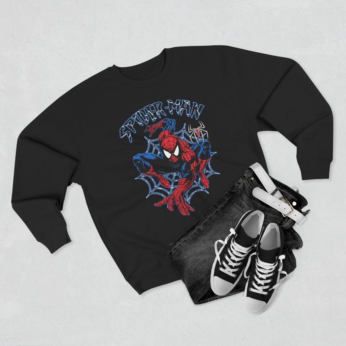 Spider-Man Graphic Sweatshirt — Retro Comic Web Design