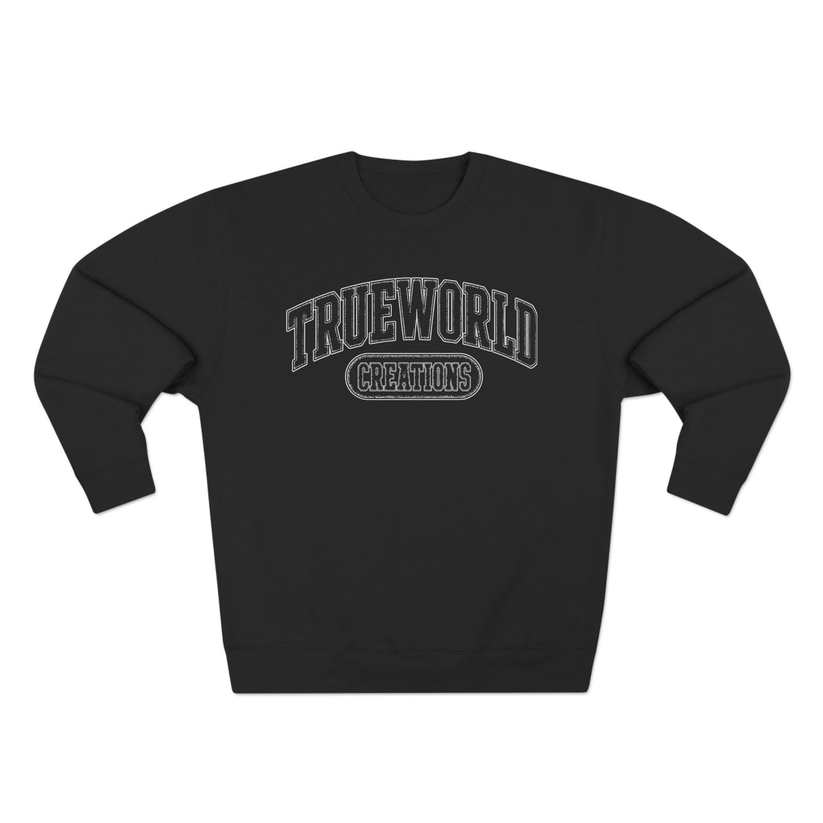 Crewneck Sweatshirt — "TRUEWORLD Creations" Arch Logo Pullover