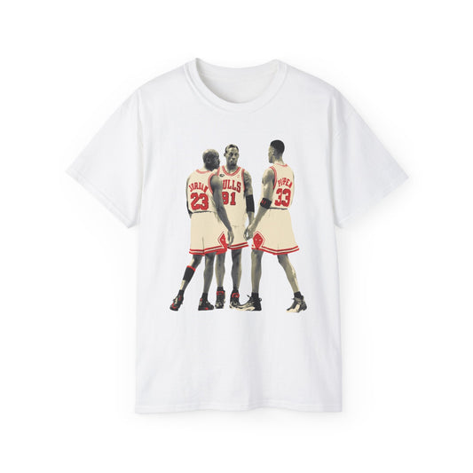 Vintage Basketball Legends trio Tee - Retro Chicago Players Graphic