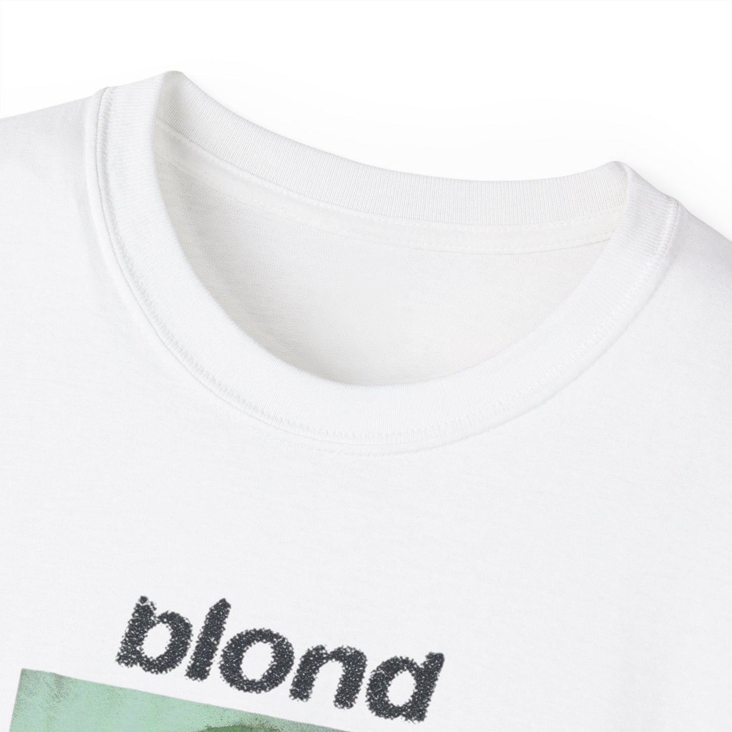 Blond Photo Graphic Tee — Retro Portrait Band Shirt