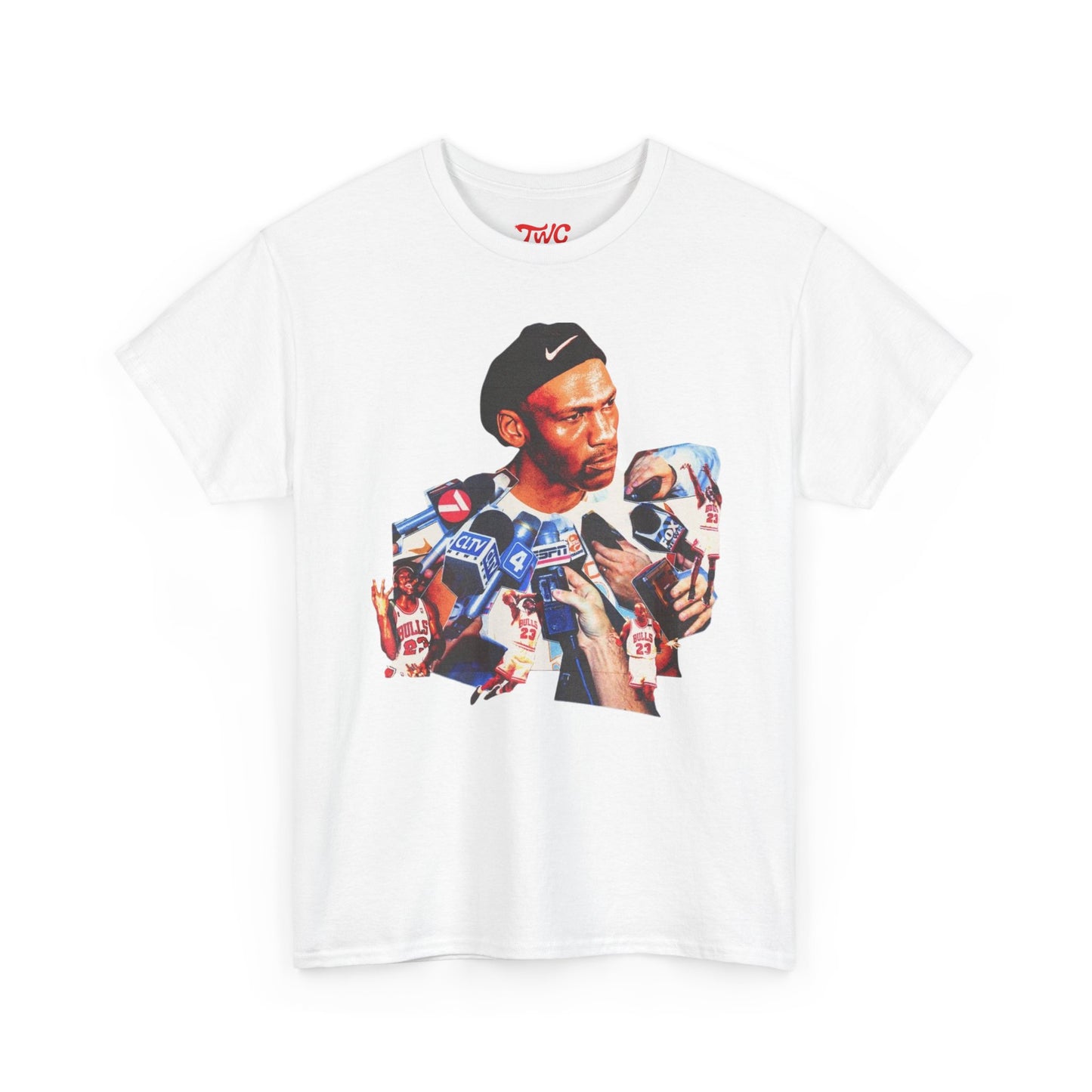 Graphic Tee — Michael Jordan Microphone Press Photo Collage