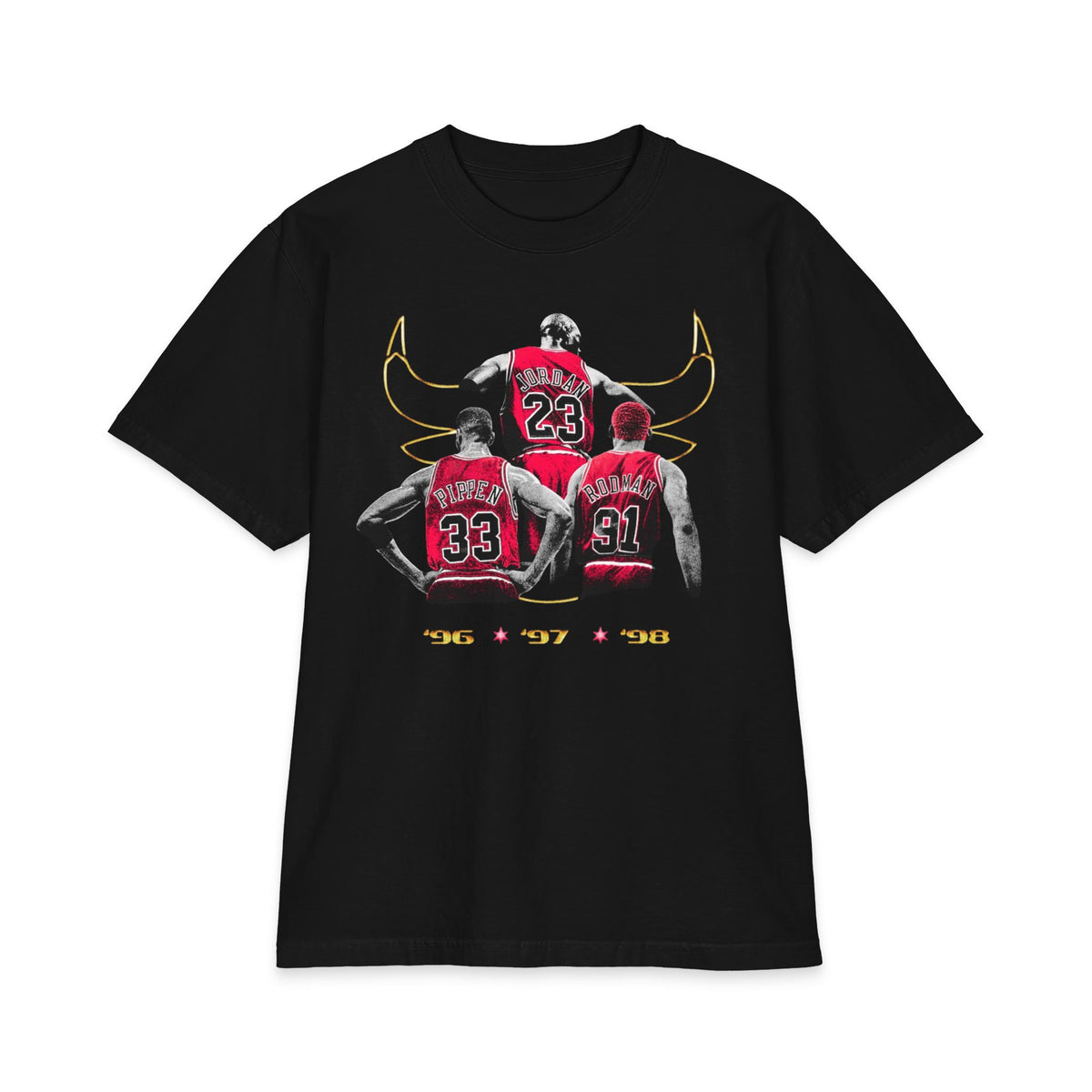 Chicago Bulls Legends Tee — 90s Jordan, Pippen & Rodman Tribute Shirt