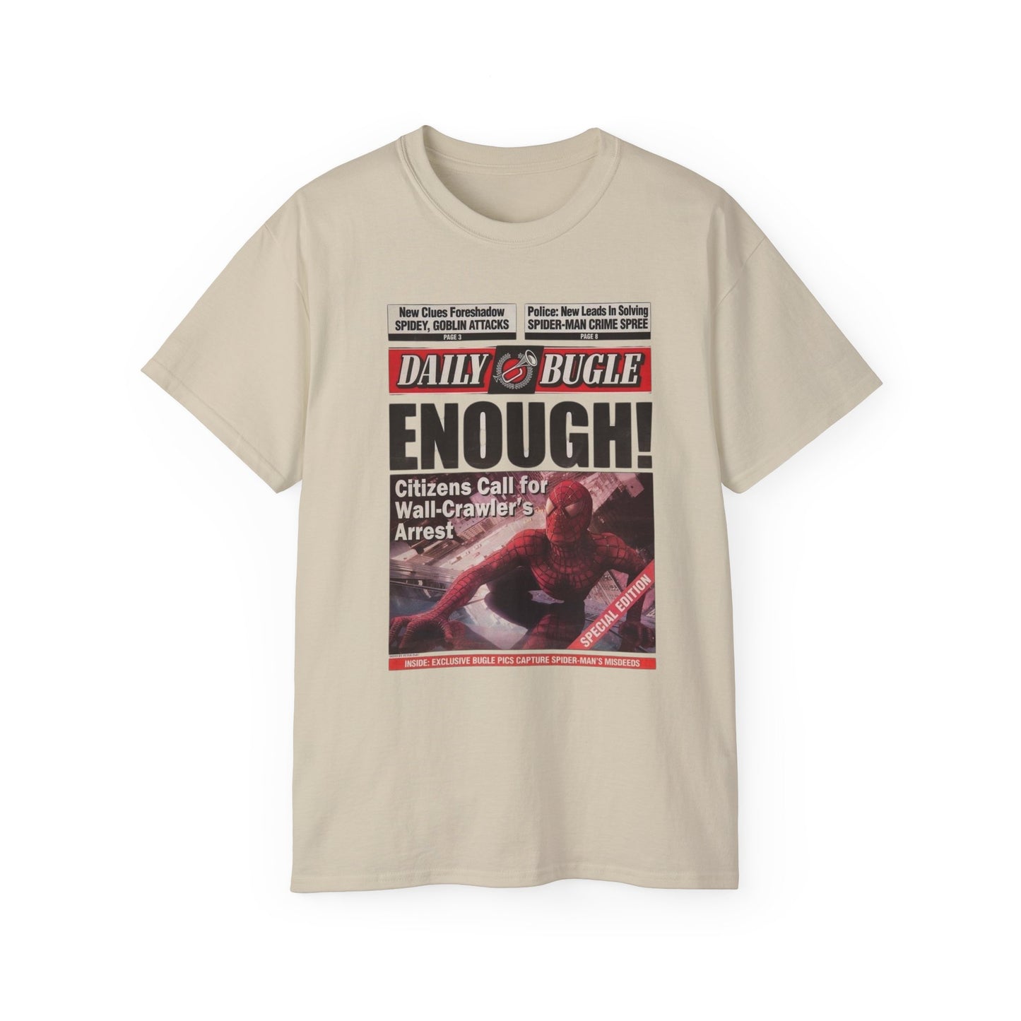 Spider-Man Daily bugle graphic Trendy Everyday T-shirt