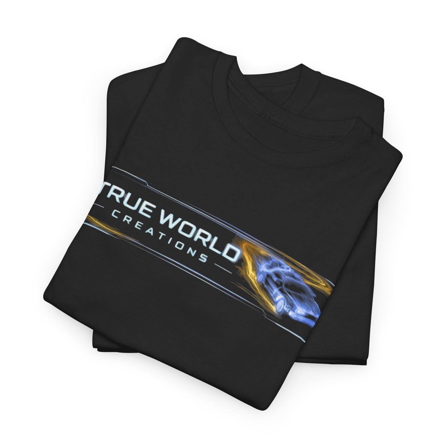 True World Creations bttf Racing Tee — Retro Car Graphic T‑Shirt