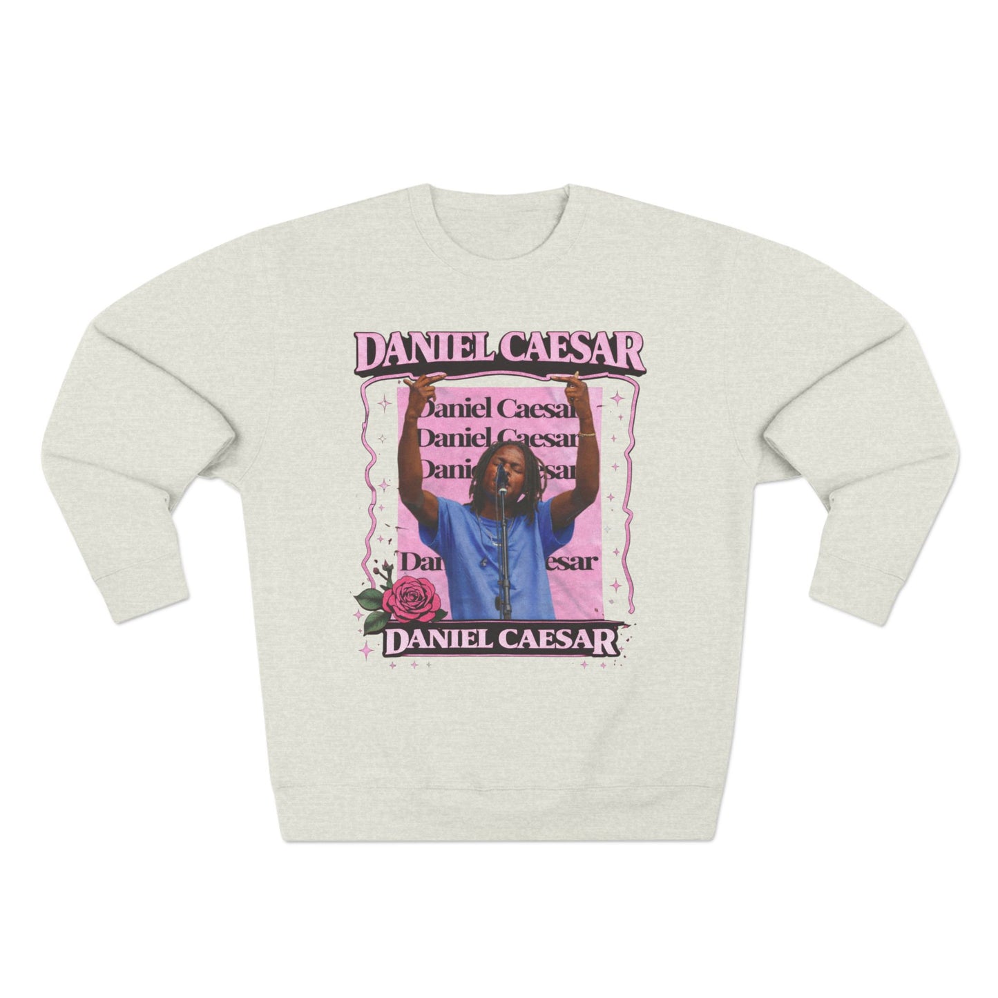 Daniel Caesar Graphic Sweatshirt — Pink Retro Tour Crewneck