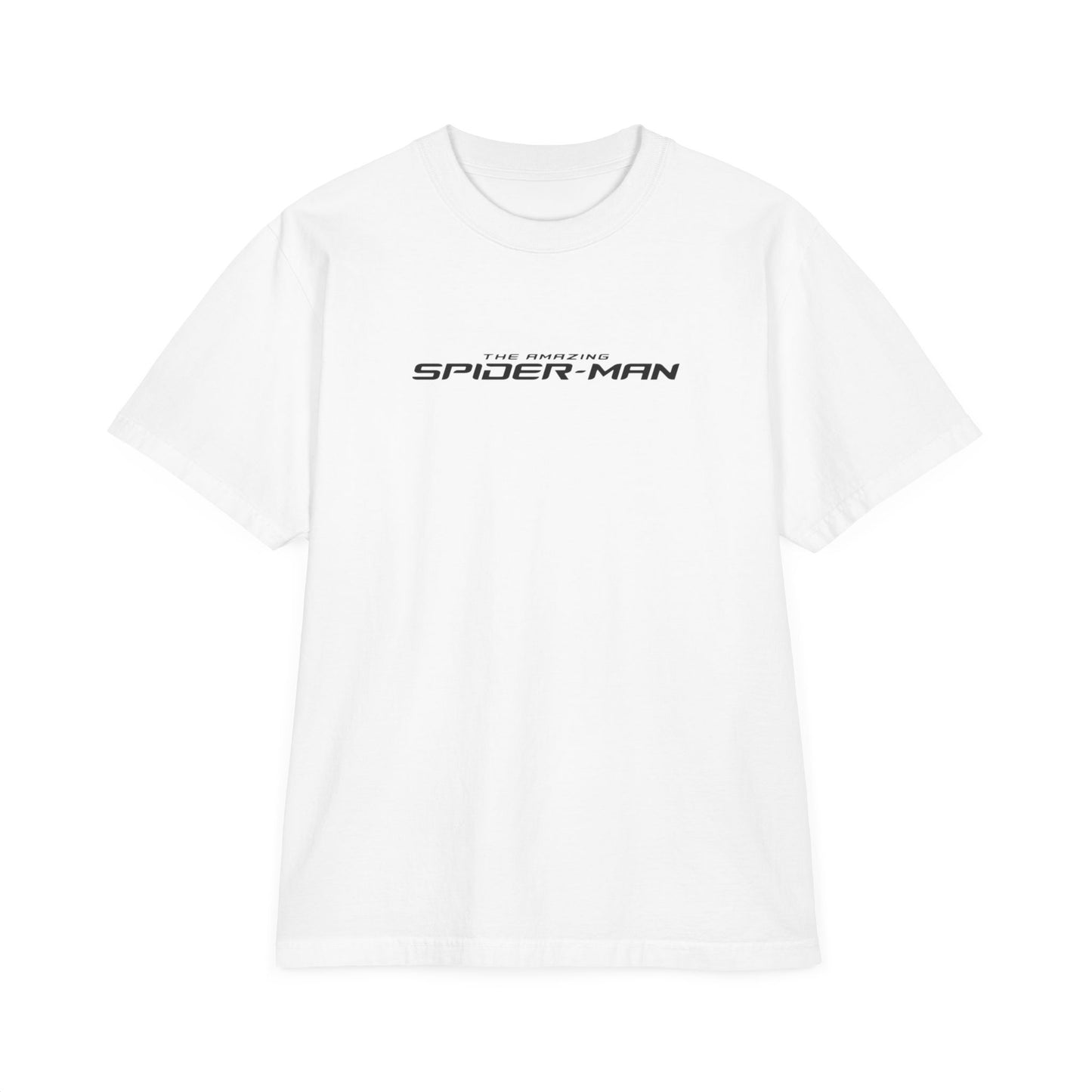 Spider-Man Logo T-Shirt — Minimal Front Text & Large Back Spider Emblem
