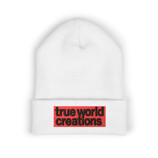 Classic Cuffed Beanie with True World Creations Embroidery - Stylish Winter Accessory