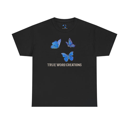 TrueWorldCreations Butterfly Tee, Blue butterfly T-Shirt, Unique Graphic Tee