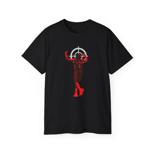 Basketball Shooter James harden Silhouette — Red Player Target Graphic T-shirt