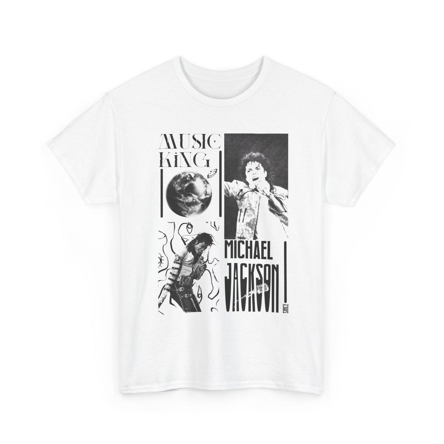 Retro MJ Music Legend Tee — Vintage Black & White Band Graphic