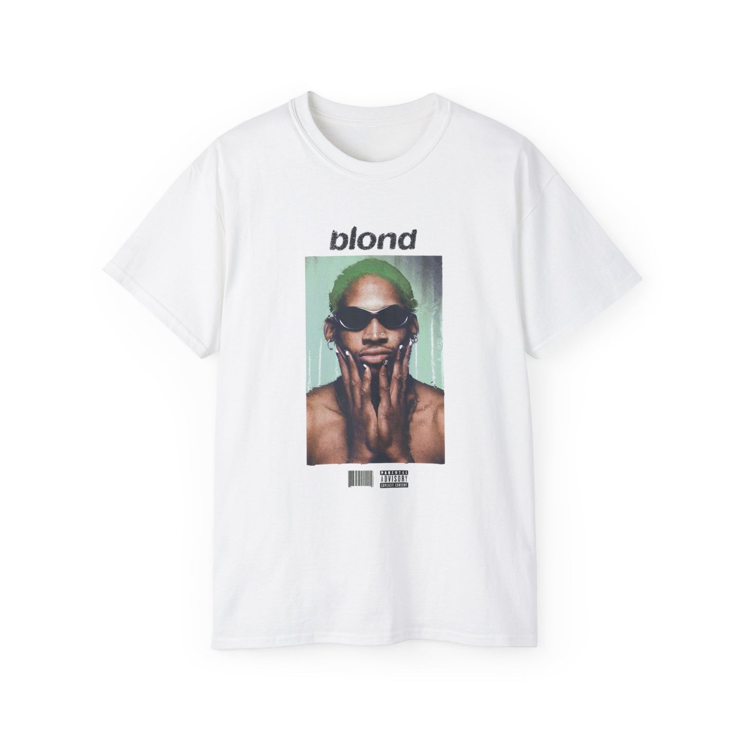 Blond Photo Graphic Tee — Retro Portrait Band Shirt