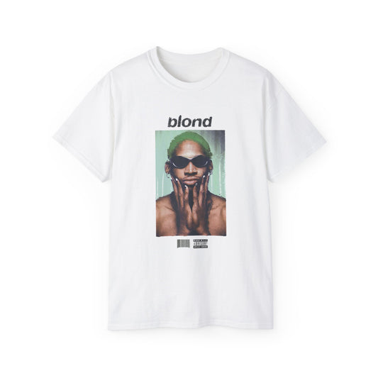 Blond Photo Graphic Tee — Retro Portrait Band Shirt