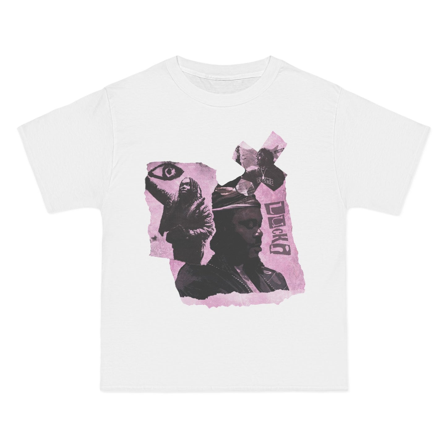 Lucki Abstract Pink Cat Collage T-Shirt